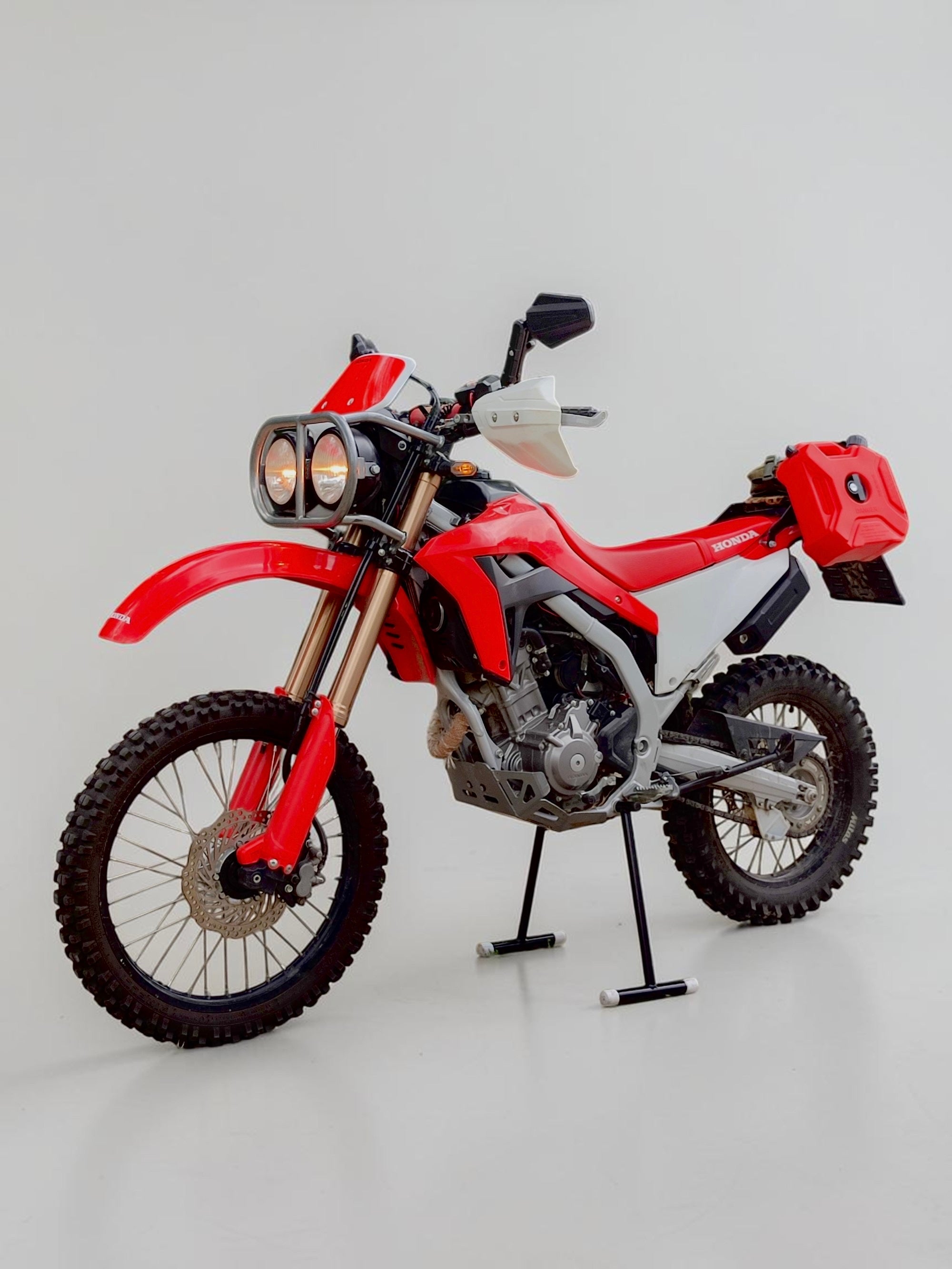 Honda CRF Baja Headlight Setup with Number Plate